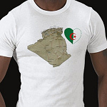 Algeria Flag Heart Map Fitted AA T-Shirt