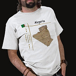 Algeria Flag Map Title Basic T-Shirt