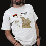 Angola Flag Map Title Basic T-Shirt