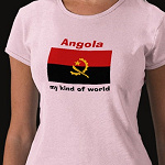 Angola Flag Map Text Ladies Baby Doll