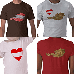 Austrian FlagAndMap T-shirts