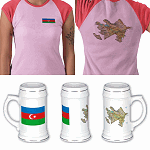 Azerbaijan Flag plus Map Design