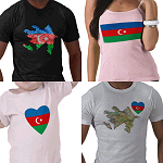 Azerbaijani FlagAndMap T-shirts