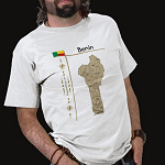 Benin Flag Map Title Basic T-Shirt