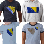 Bosnian FlagAndMap T-shirts