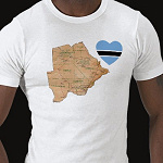 Botswana Flag Heart Map Fitted AA T-Shirt