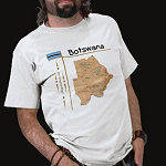 Botswana Flag Map Title Basic T-Shirt