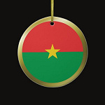 Burkina Faso Fisheye Flag Ornament