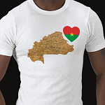Burkina Faso Flag Heart Map Fitted AA T-Shirt