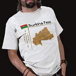 Burkina Faso Flag Map Title Basic T-Shirt