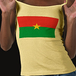Burkina Faso Flag Map Spaghetti Top