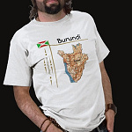 Burundi Flag Map Title Basic T-Shirt