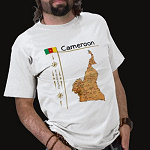 Cameroon Flag Map Title Basic T-Shirt