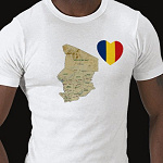 Chad Flag Heart Map Fitted AA T-Shirt