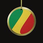 Congo Brazzaville Fisheye Flag Ornament