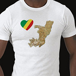 Congo Brazzaville Flag Heart Map Fitted AA T-Shirt