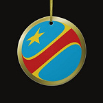Congo Kinshasa Fisheye Flag Ornament