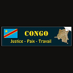 Congo Kinshasa Flag Map Text Bumper Sticker