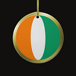 Cote Ivoire Fisheye Flag Ornament