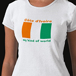 Cote Ivoire Flag Map Text Ladies Baby Doll