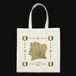 Cote Ivoire Map Flag Border Bag