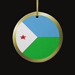 Djibouti Fisheye Flag Ornament