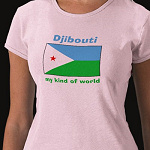 Djibouti Flag Map Text Ladies Baby Doll