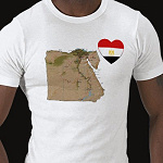 Egypt Flag Heart Map Fitted AA T-Shirt
