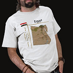 Egypt Flag Map Title Basic T-Shirt