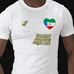 Equatorial Guinea Flag Heart Map Fitted AA T-Shirt