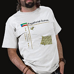 Equatorial Guinea Flag Map Title Basic T-Shirt