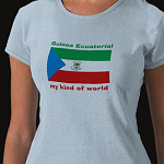 Equatorial Guinea Flag Map Text Ladies Baby Doll