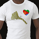 Eritrea Flag Heart Map Fitted AA T-Shirt