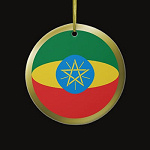 Ethiopia Fisheye Flag Ornament