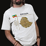 Ethiopia Flag Map Title Basic T-Shirt