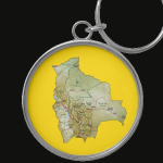 Bolivia Map Keychain