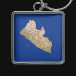 Liberia Map Keychain