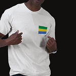 Gabon Flag Map Basic T-Shirt