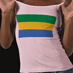 Gabon Flag Map Spaghetti Top