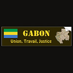 Gabon Flag Map Text Bumper Sticker