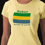 Gabon Flag Map Text Ladies Baby Doll