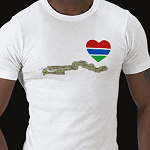 Gambia Flag Heart Map Fitted AA T-Shirt