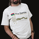 Gambia Flag Map Title Basic T-Shirt