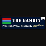 Gambia Flag Map Text Bumper Sticker