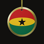 Ghana Fisheye Flag Ornament