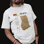 Ghana Flag Map Title Basic T-Shirt