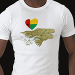 Guinea Bissau Flag Heart Map Fitted AA T-Shirt