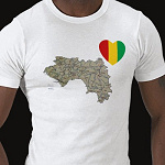 Guinea Conakry Flag Heart Map Fitted AA T-Shirt