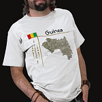 Guinea Conakry Flag Map Title Basic T-Shirt