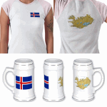 Iceland Flag plus Map Design